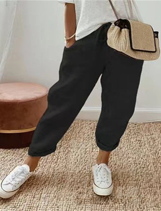 Pantalón Teresa en negro — pantalón de verano de pierna ancha