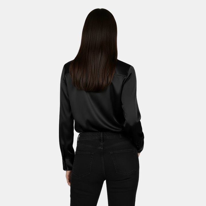 Camisa Manga Larga Mujer - Escote V, Elegante