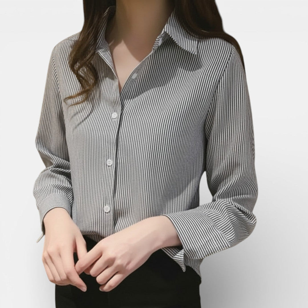 Camisa Casual de Rayas Estilo Coreano para Mujer