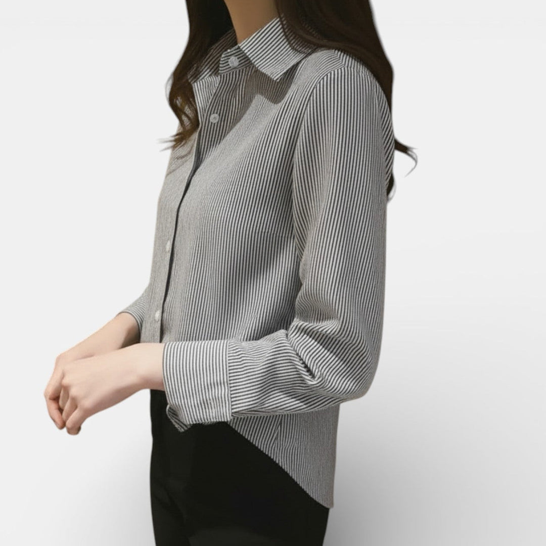 Camisa Casual de Rayas Estilo Coreano para Mujer