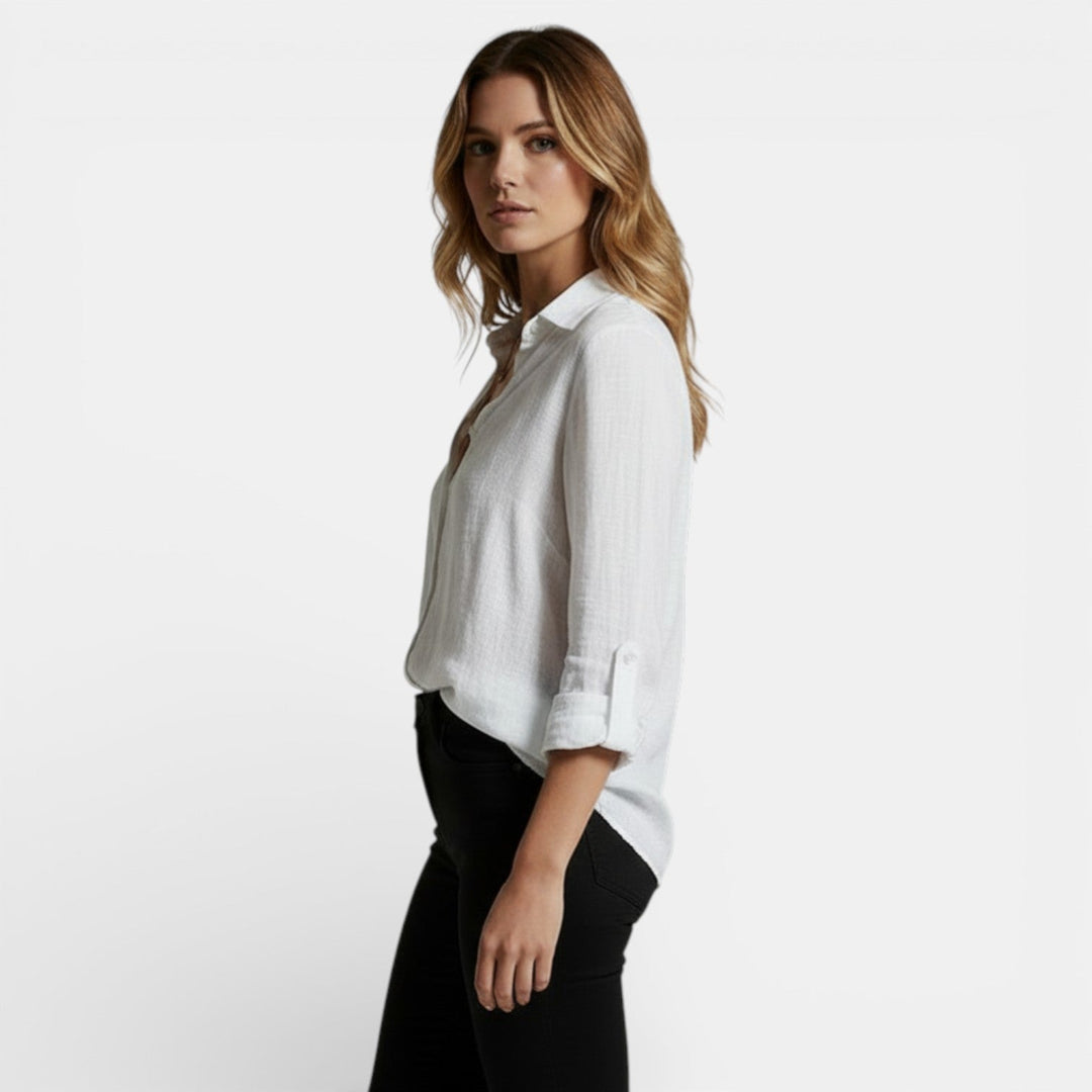 Blusa Mujer Primavera con Botones Elegante