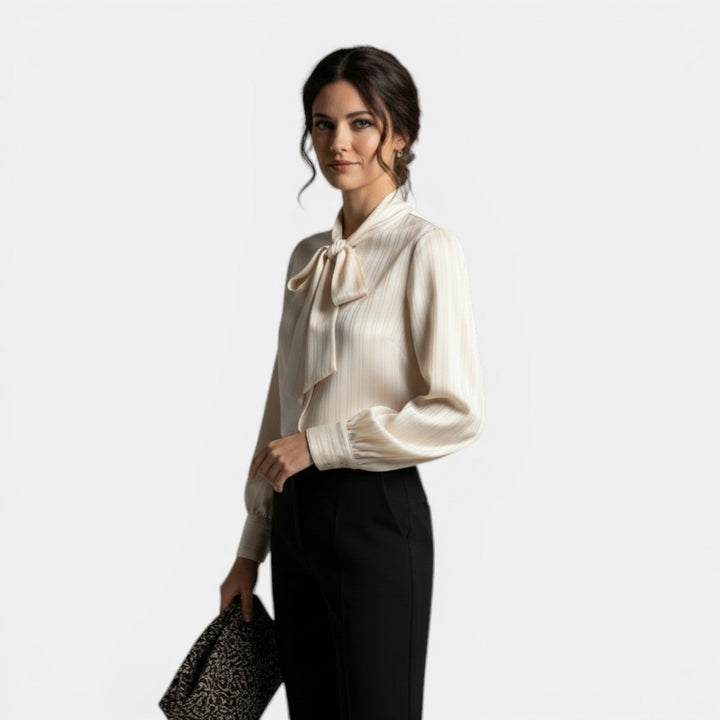 Camisa de Rayas Mujer Slim Fit Elegante Primavera Casual