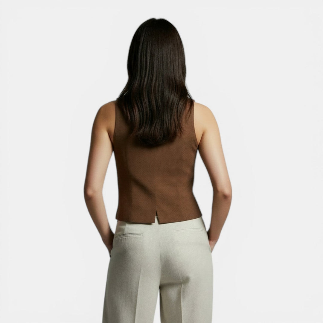 Chaleco Mujer Slim Fit Retro Elegante – Moda Casual y Sofisticada