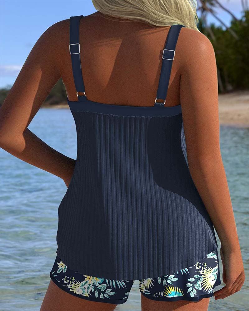 Lana | Tankini a rayas con short de playa de dos piezas