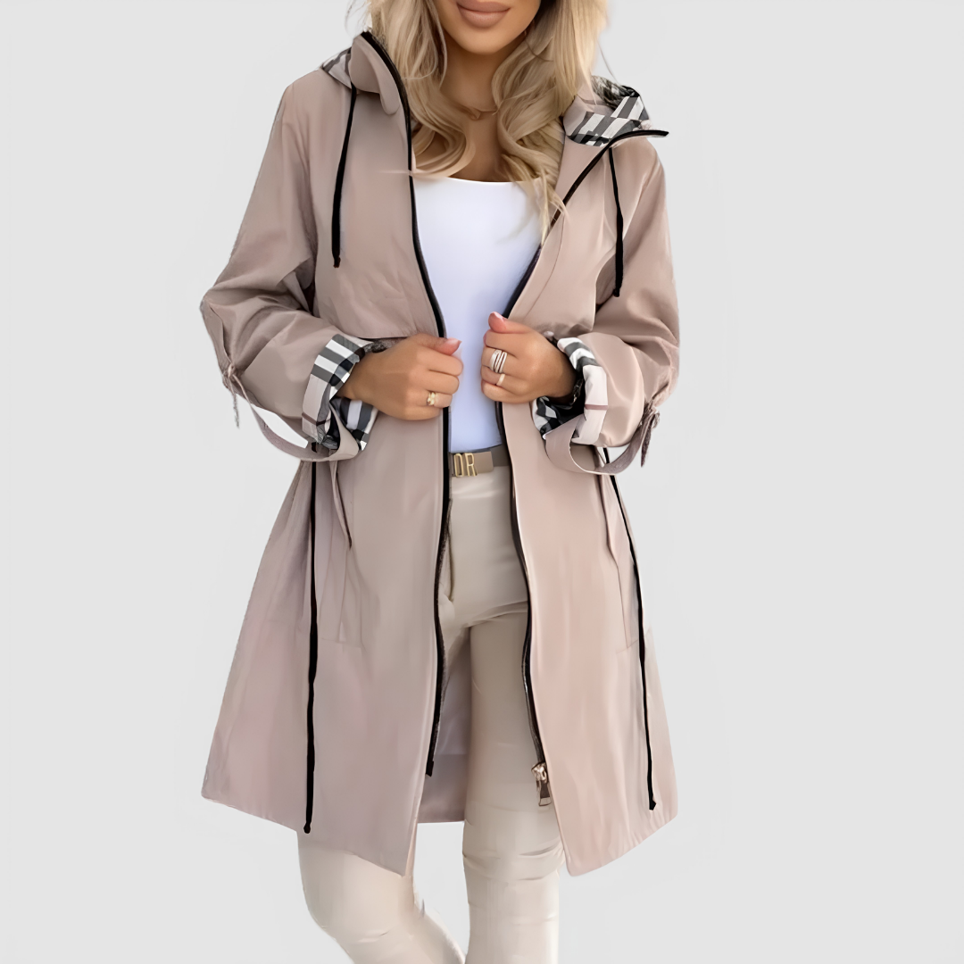 Assuntina | Abrigo Impermeable con Capucha y Cremallera