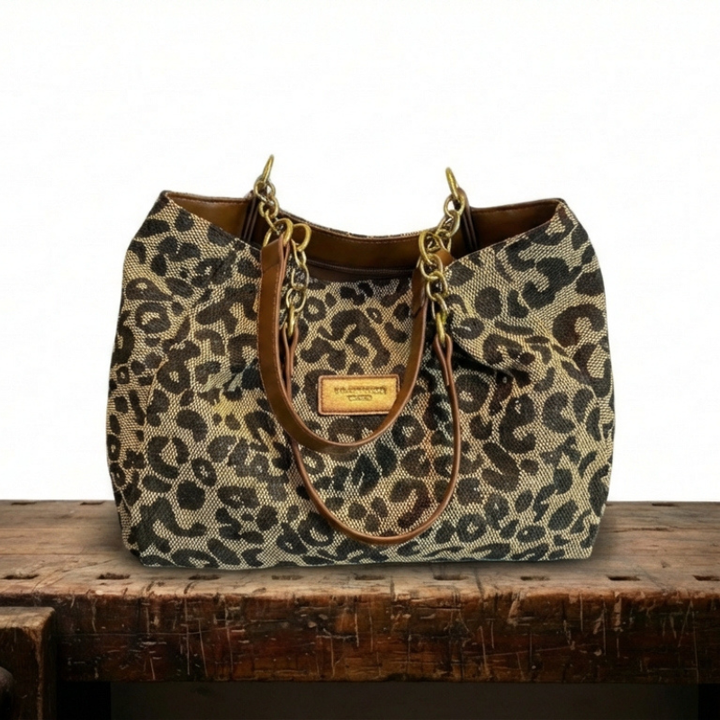 Olivia | Bolso de lona de leopardo