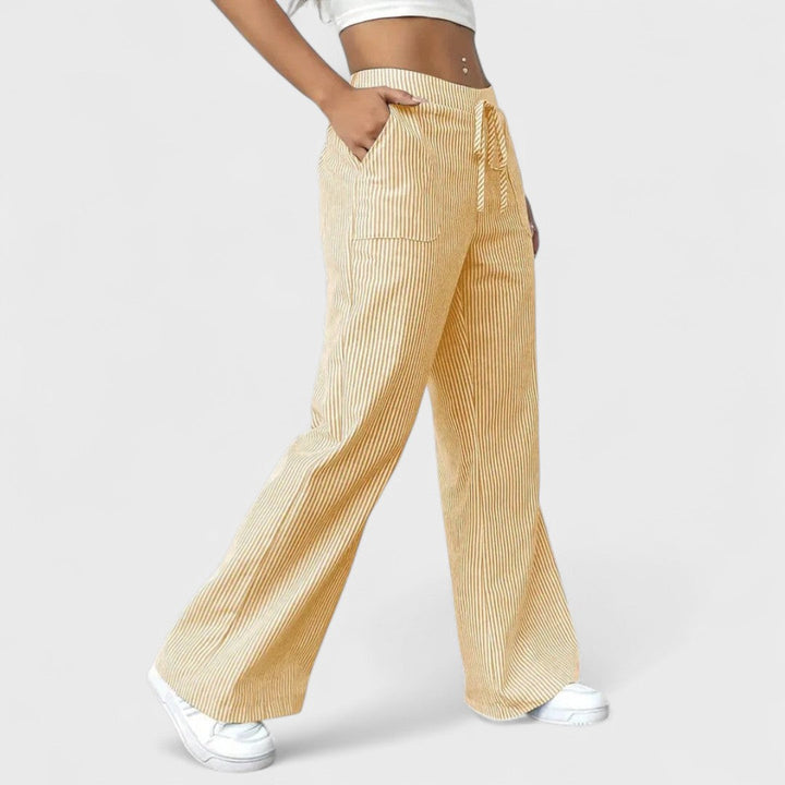 Dominique - Pantalones cómodos y amplios con detalles elegantes