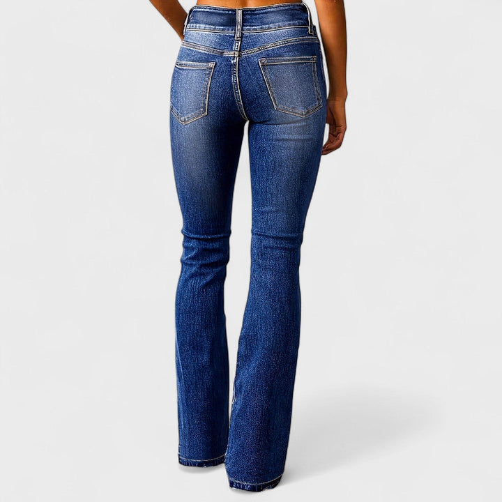 Marylène - Jeans de cintura alta de pierna ancha a la moda