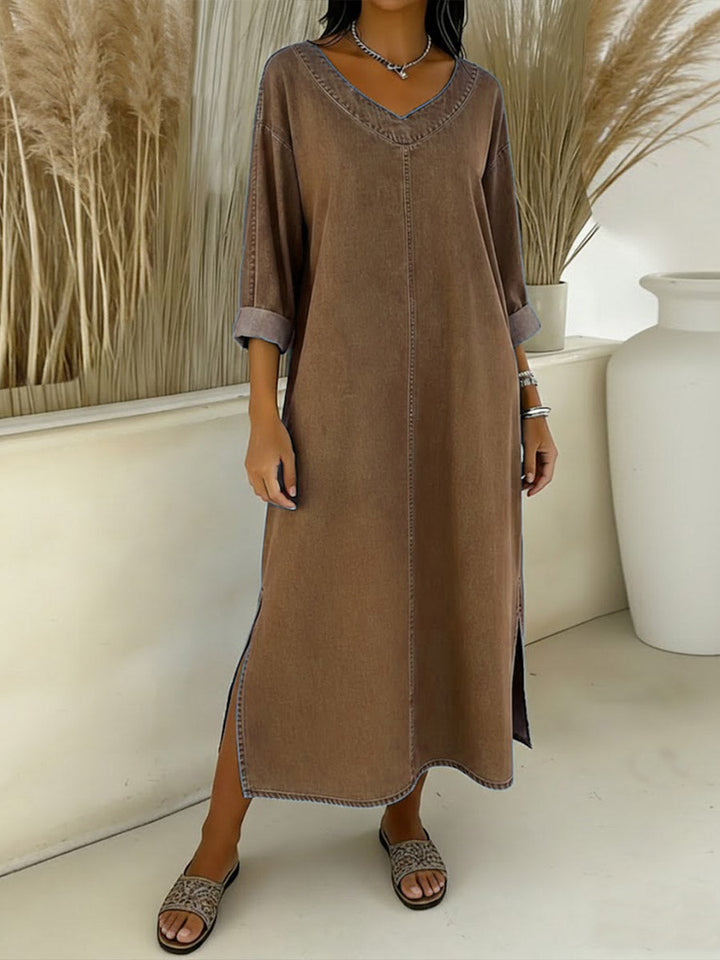 Valeria | Vestido vaquero fluido con escote en V