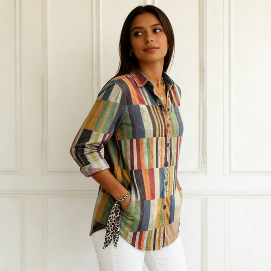 Samanta | Blusa de líneas retro