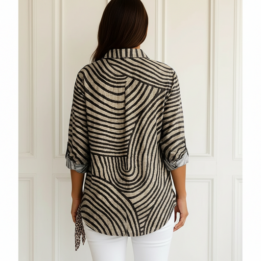 Ingrid | Blusa de rayas en espiral