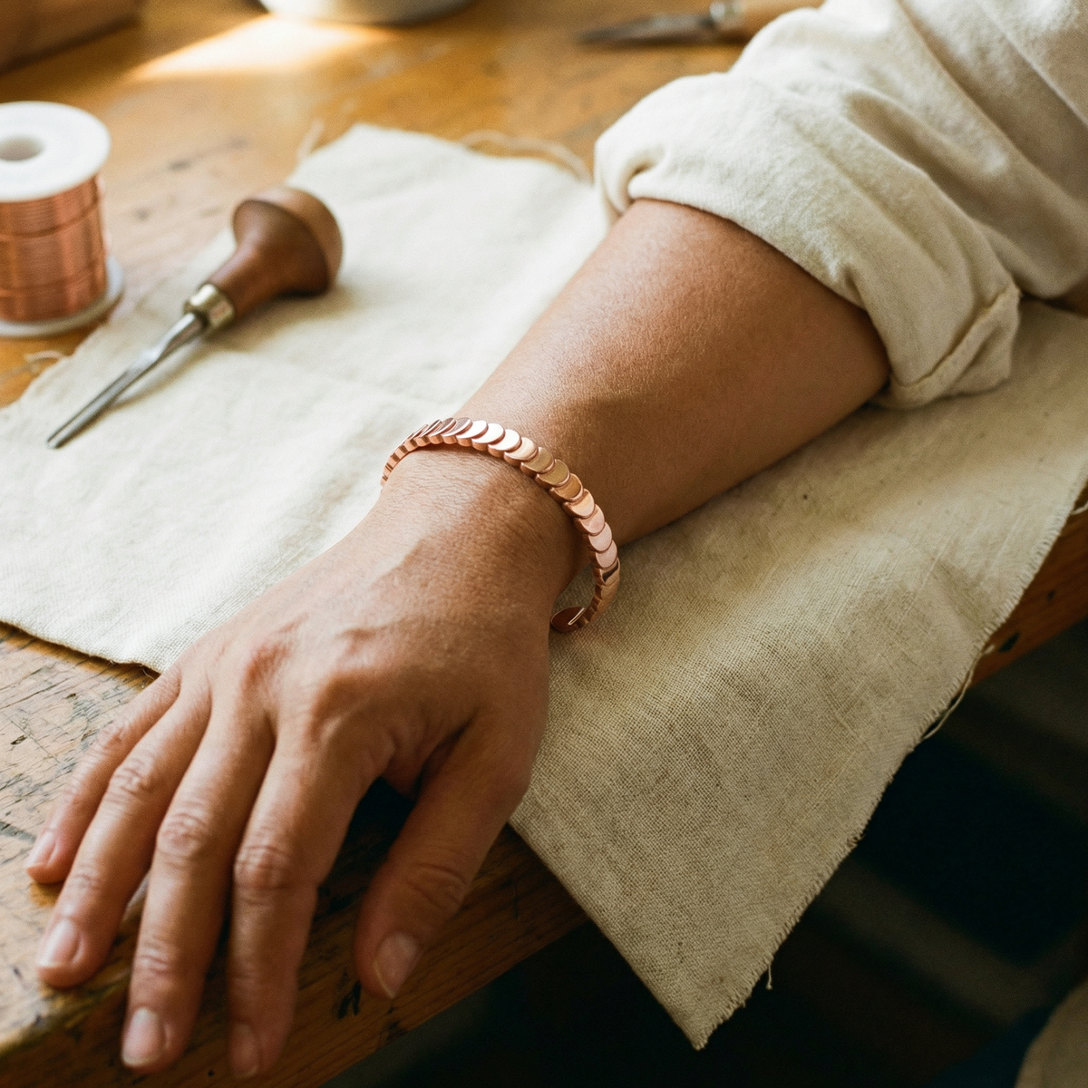 Pulsera de cobre Teja
