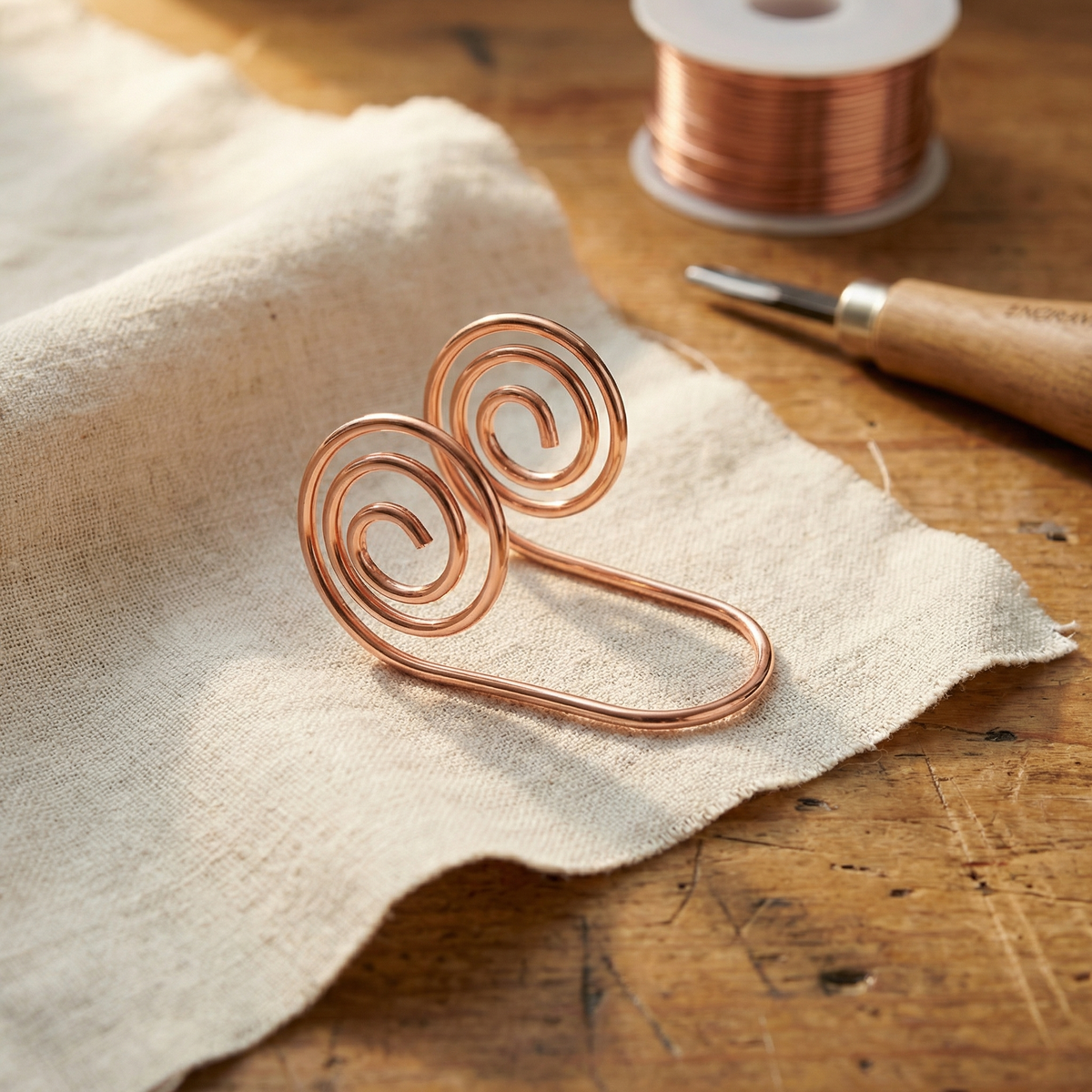 Espiral de mano de cobre Voluta
