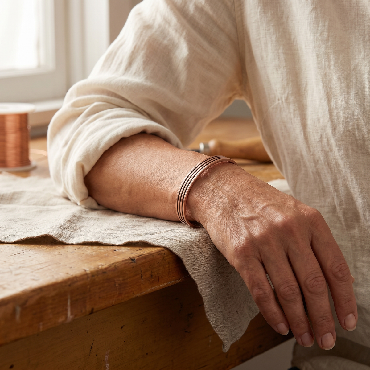 Pulsera de cobre Estría