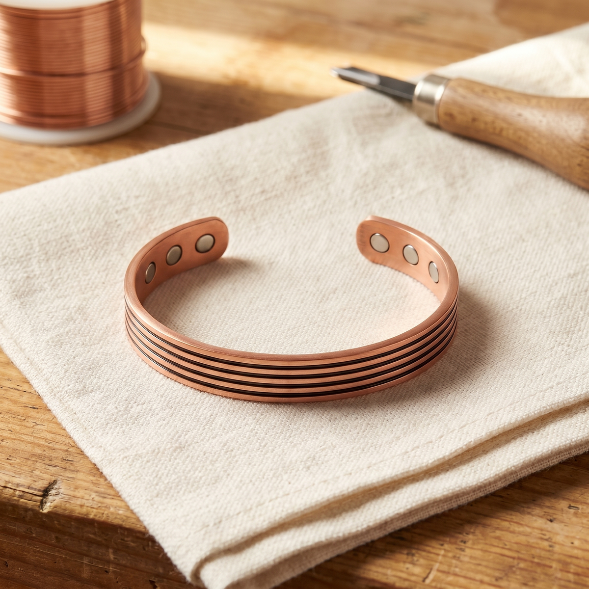 Pulsera de cobre Estría