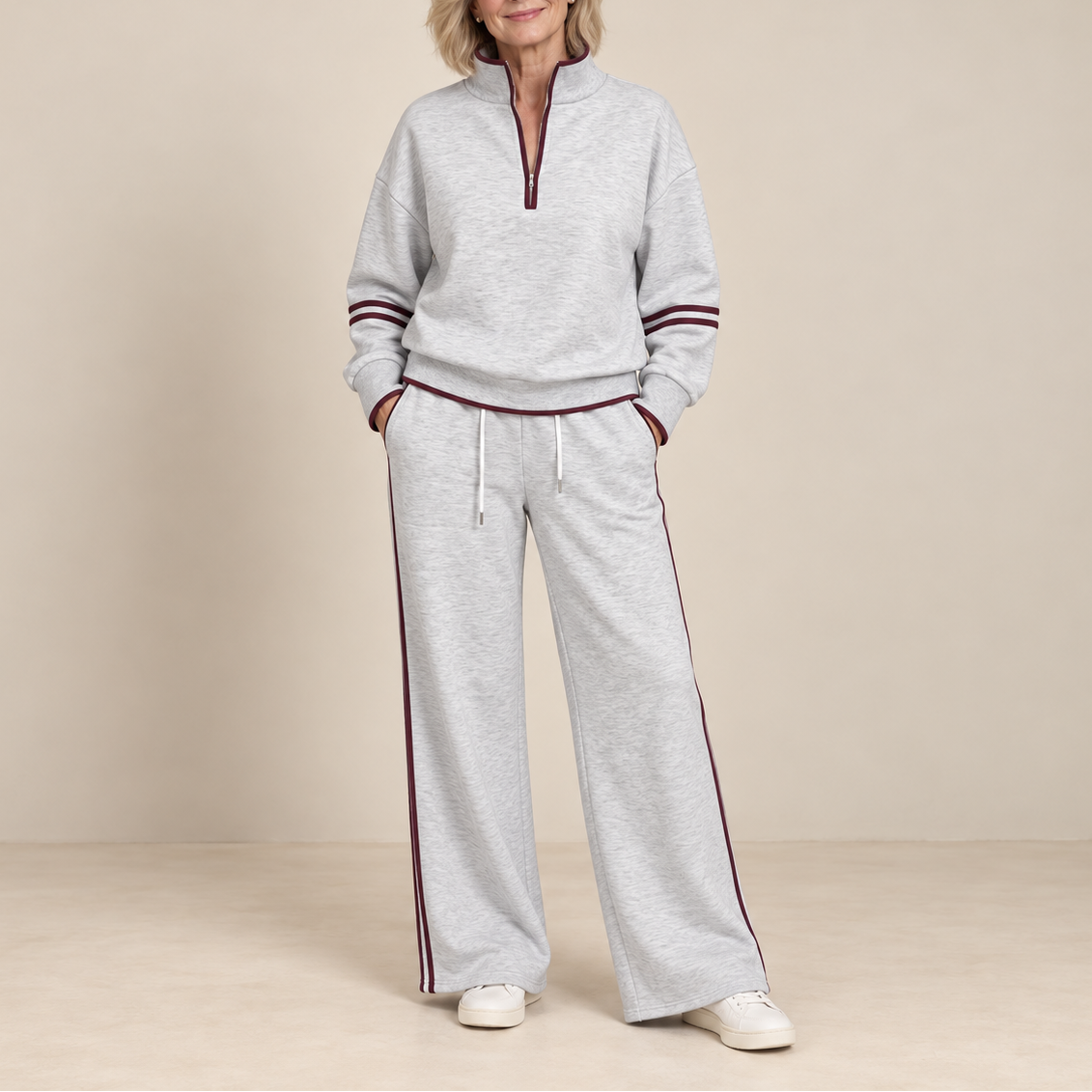 Itziar | Conjunto de Punto Suave con Pantalón Ancho