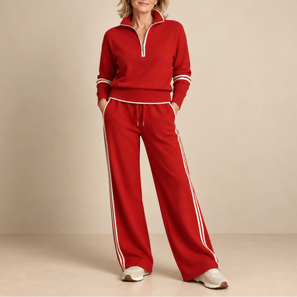 Itziar | Conjunto de Punto Suave con Pantalón Ancho