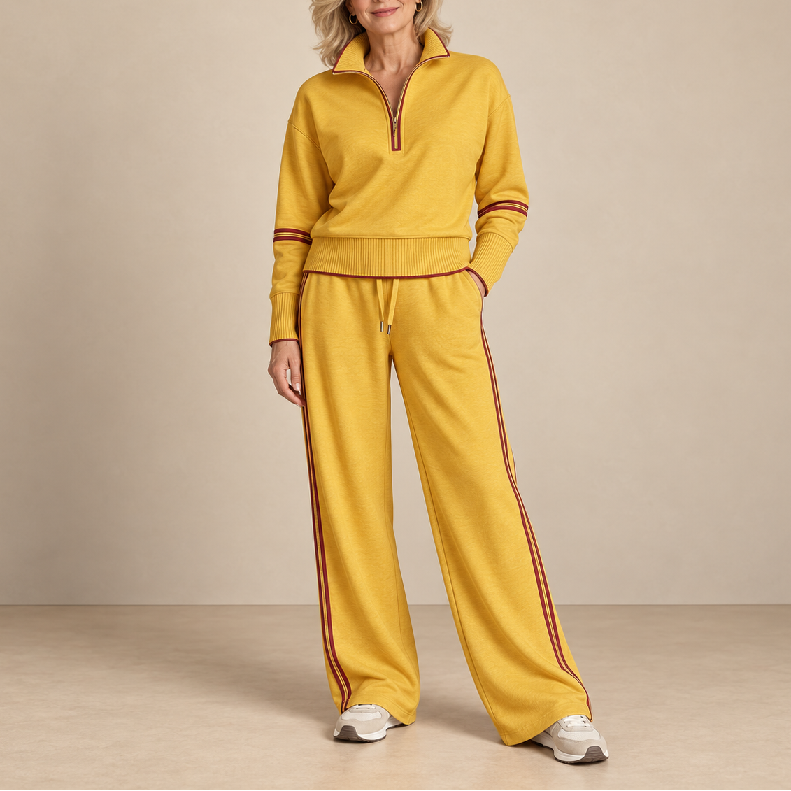 Itziar | Conjunto de Punto Suave con Pantalón Ancho
