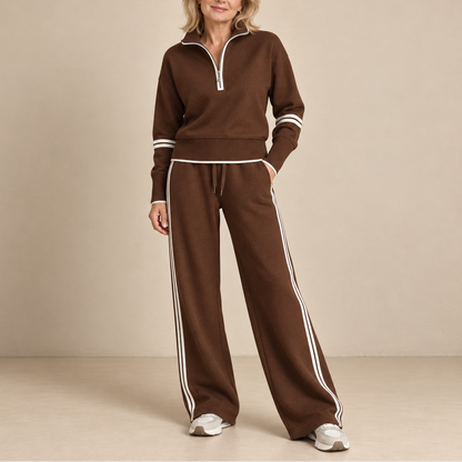 Itziar | Conjunto de Punto Suave con Pantalón Ancho