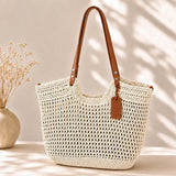 Camelia | Bolso Shopper de Ganchillo Calado – Marfil