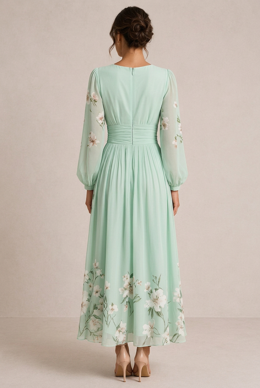VENIRA | Vestido Midi Floral Verde