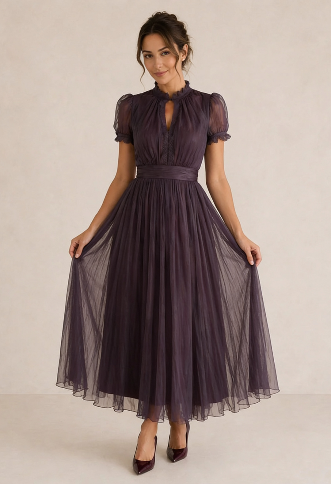 FLAVIA | Larga violeta con encaje