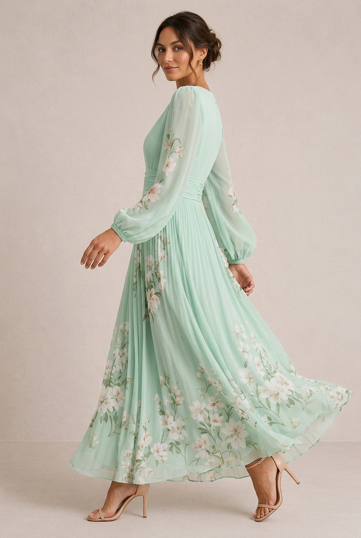 VENIRA | Vestido Midi Floral Verde