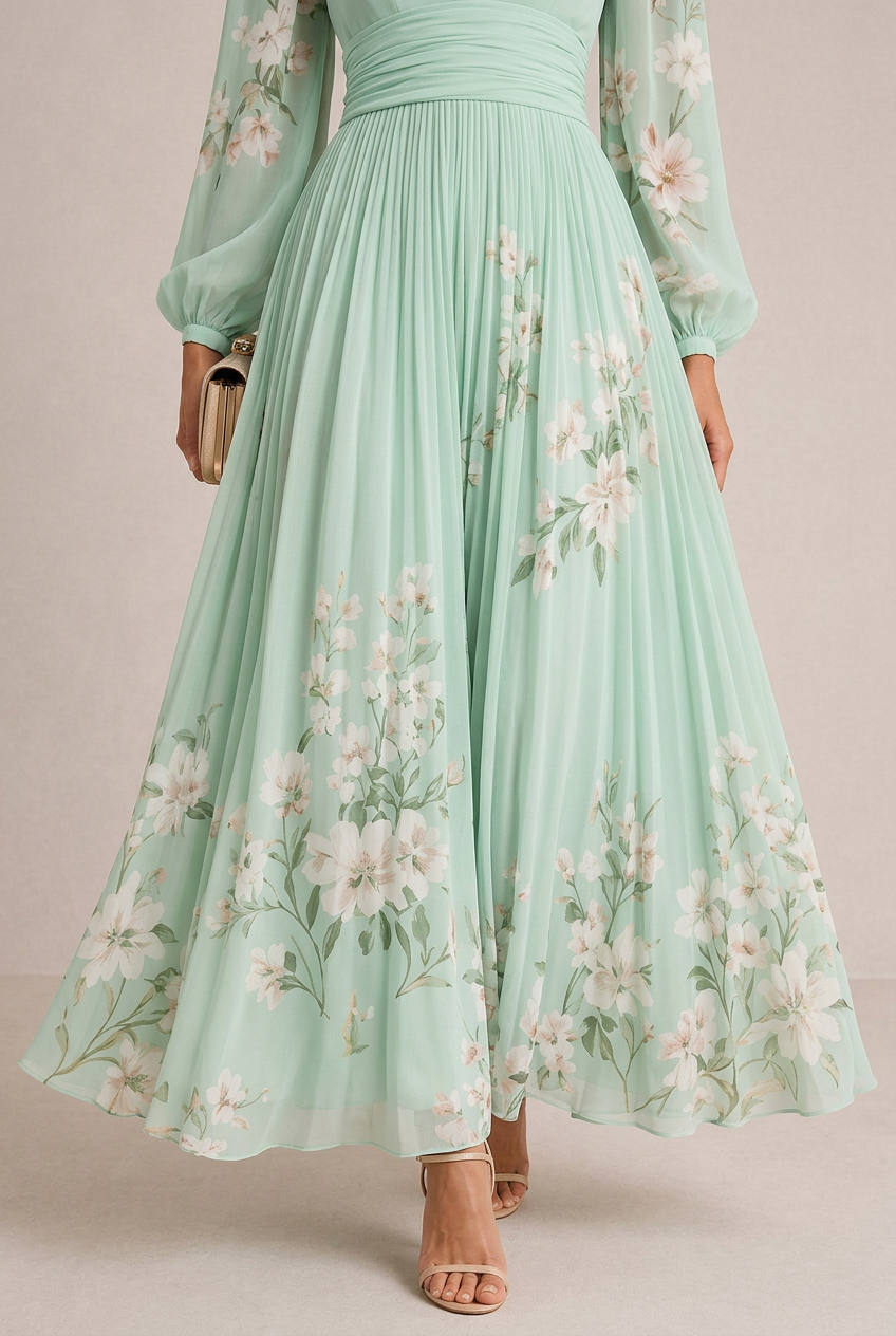 VENIRA | Vestido Midi Floral Verde