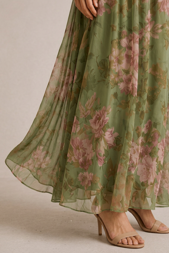 MIRELY | Vestido midi halter fruncido