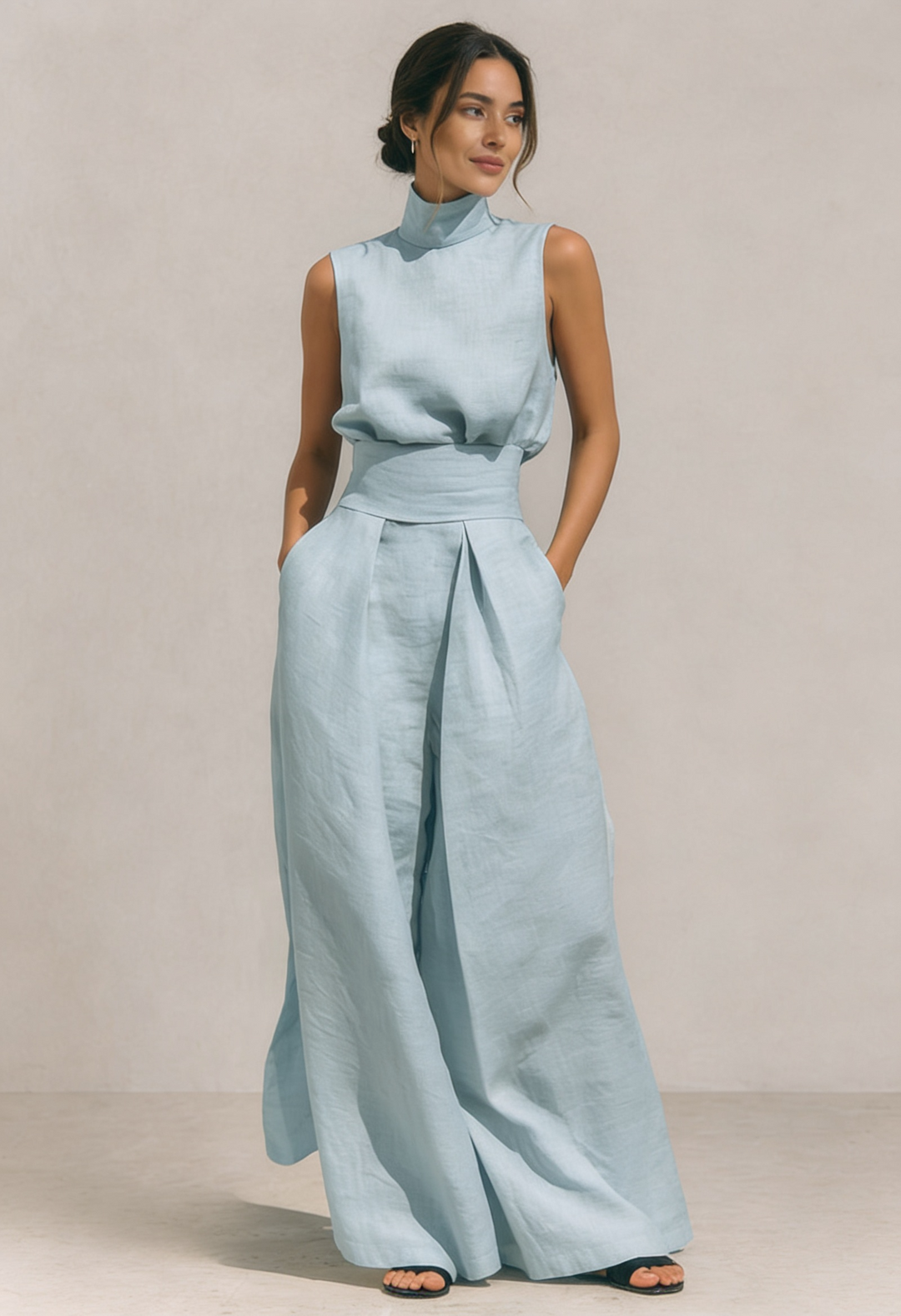 ZIRELLA | Conjunto Minimalista Completo con Pantalones Amplios