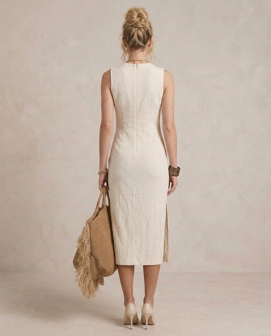 YASSI | Vestido midi de canalé