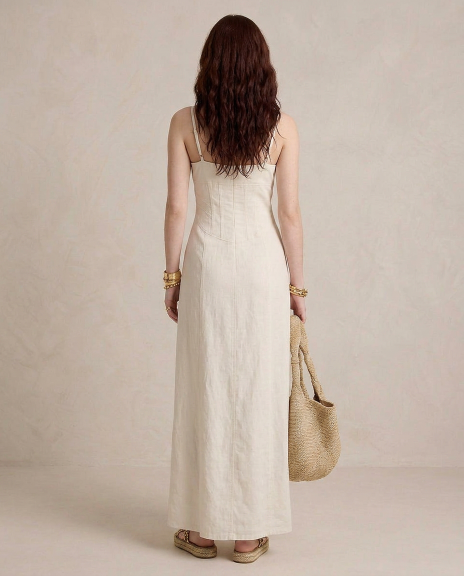 LUCIA | Maxi Vestido Blanco con Abierto