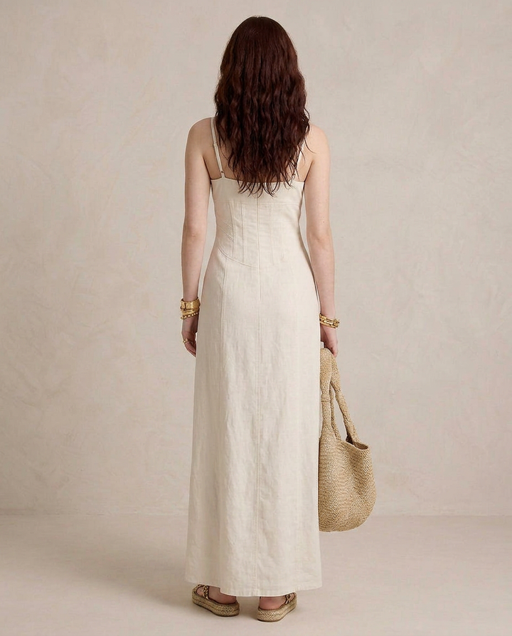 LUCIA | Maxi Vestido Blanco con Abierto