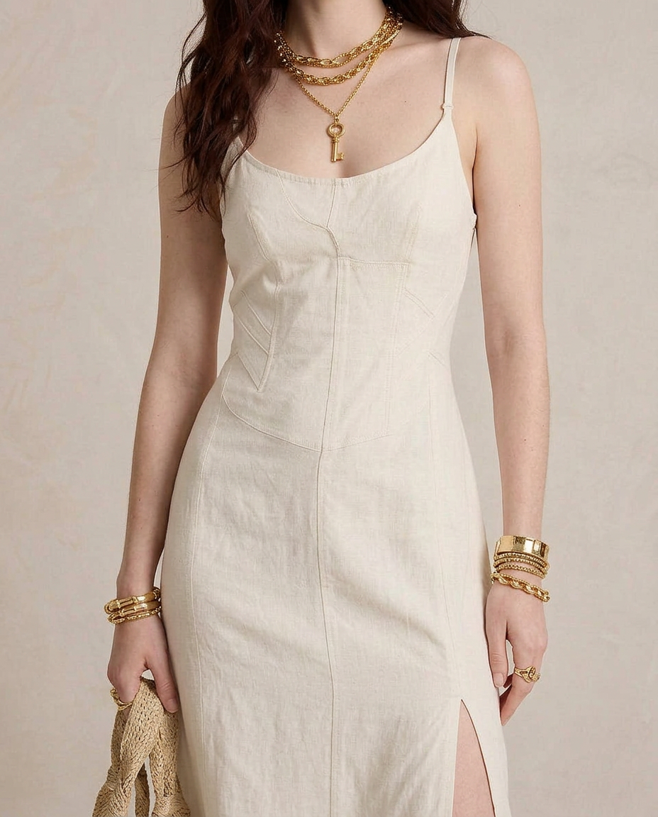 LUCIA | Maxi Vestido Blanco con Abierto
