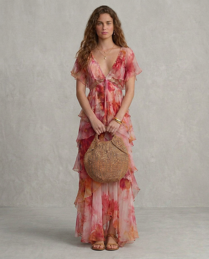 LUNA | Vestido Boho Floral con Volantes