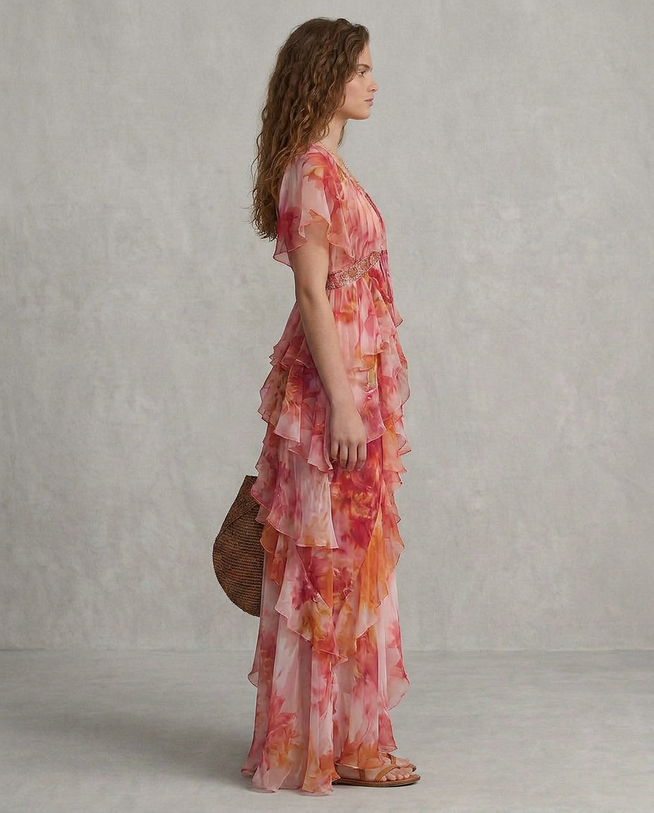 LUNA | Vestido Boho Floral con Volantes