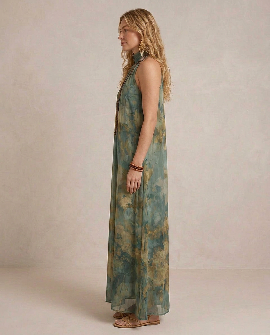 FLORA | Maxi Vestido Chiffon Floral Boho