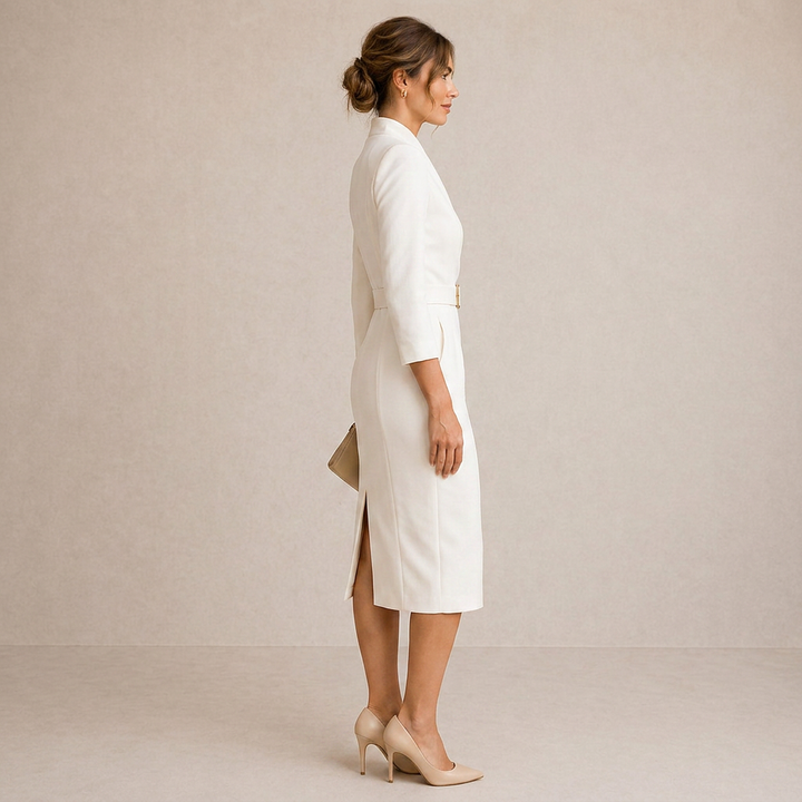 TIVARA | Vestido Negro Con Cintura