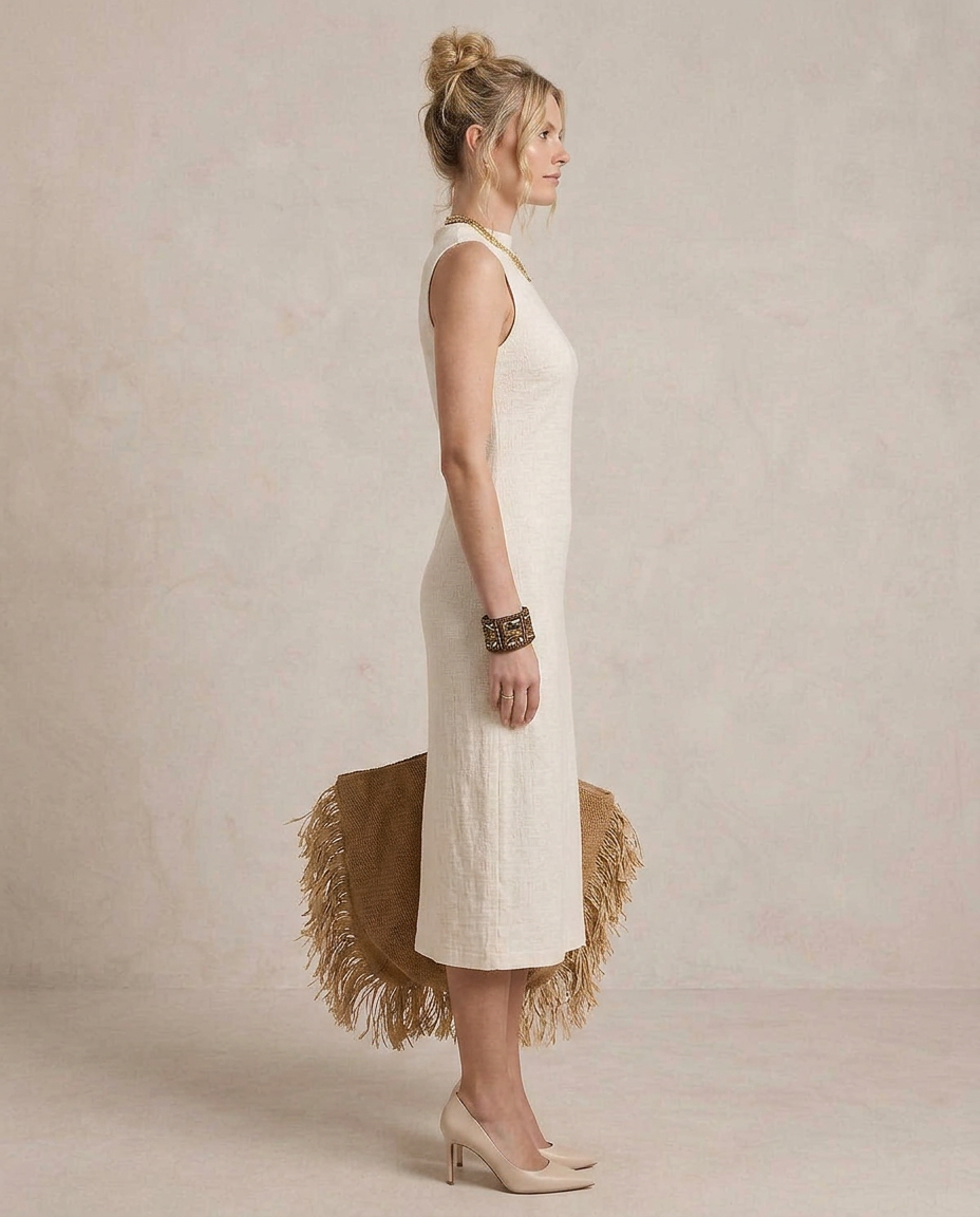 YASSI | Vestido midi de canalé