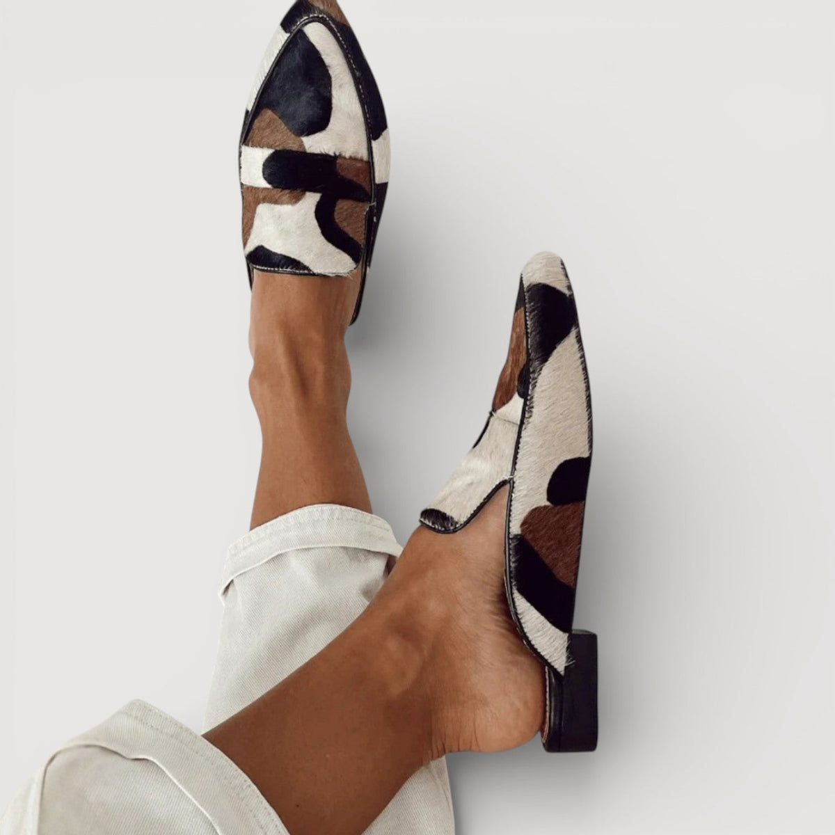 Maria | Mocasines de Mujer con Estampado de Vaca