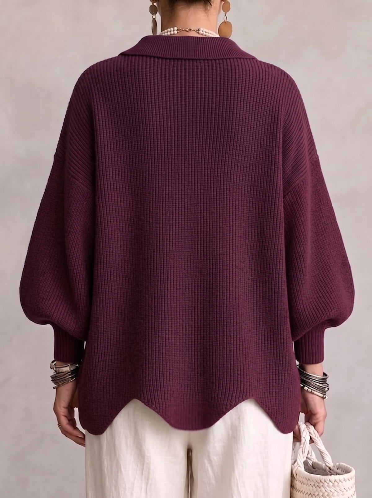 Karina | Cárdigan Oversize con Cuello y Botones Grandes
