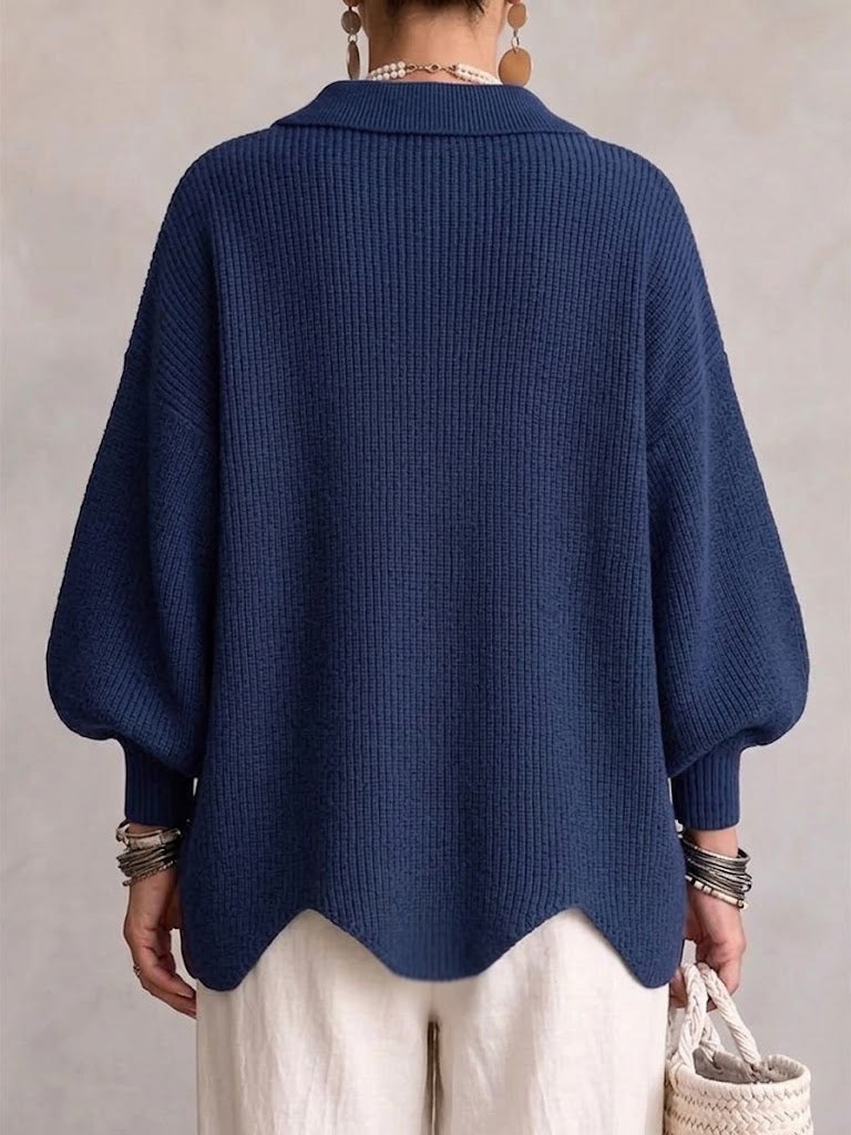 Karina | Cárdigan Oversize con Cuello y Botones Grandes