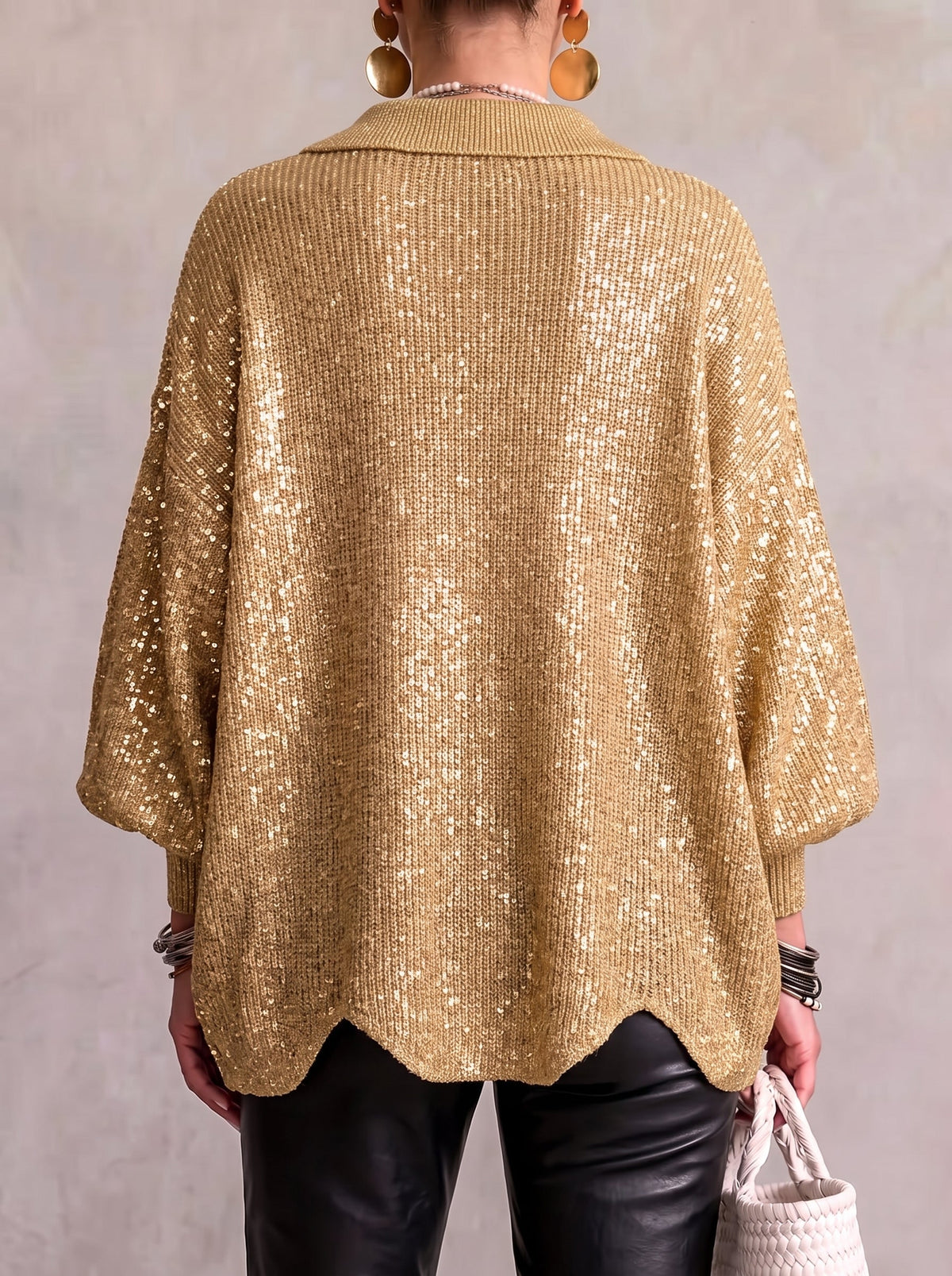 Karina | Cárdigan Oversize con Cuello y Botones Grandes