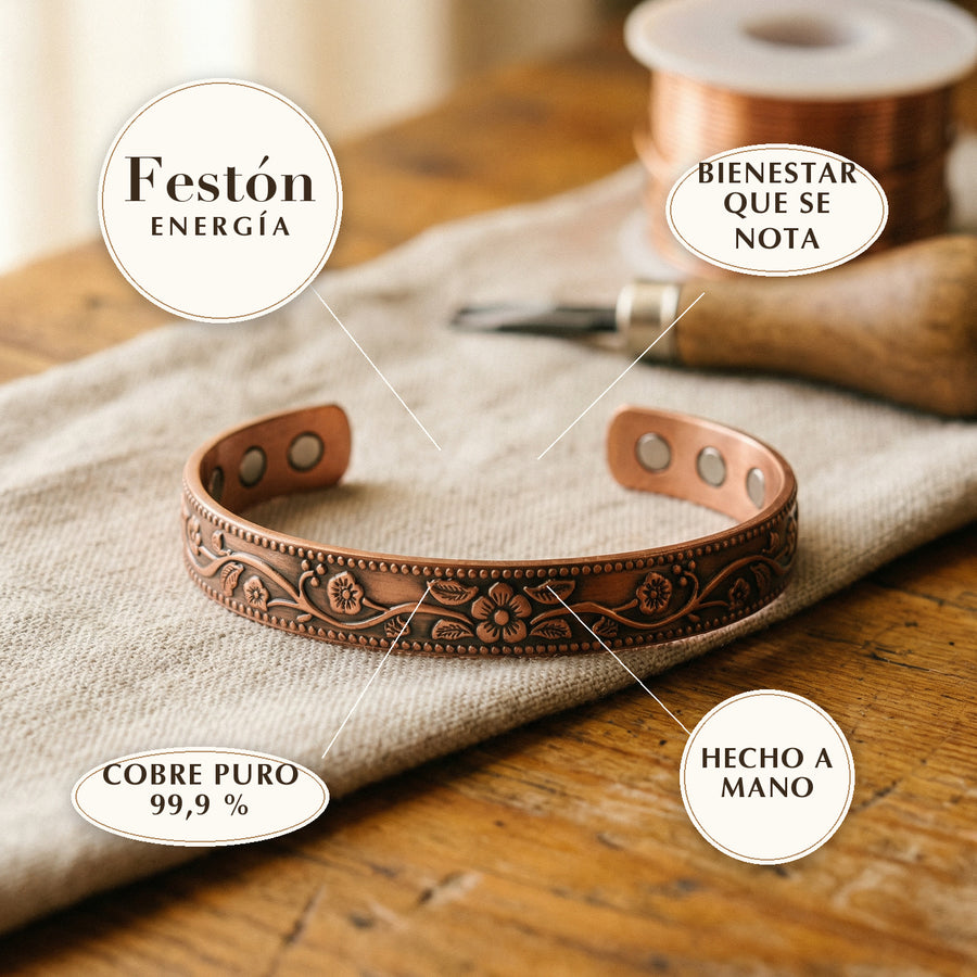 Pulsera de cobre Festón