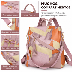 Muchos compartimentos: cremallera suave, asa cómoda, costuras reforzadas, bandolera ajustable