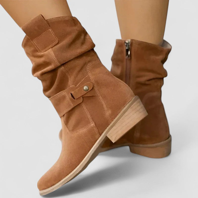 Lucinda | Bota Western de Caña Fruncida