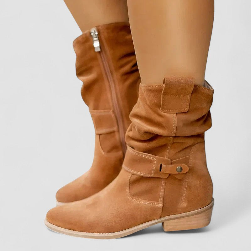 Lucinda | Bota Western de Caña Fruncida