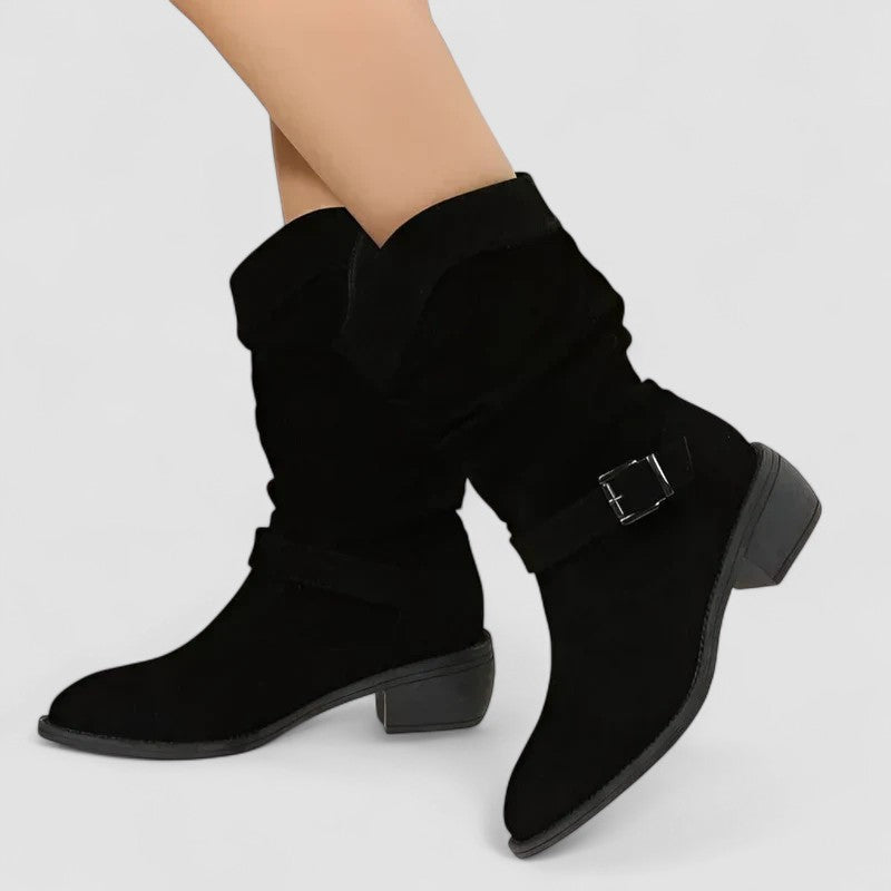 Lucinda | Bota Western de Caña Fruncida