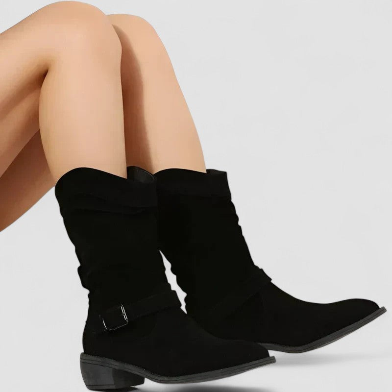 Lucinda | Bota Western de Caña Fruncida