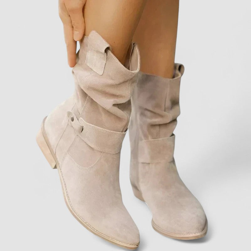Lucinda | Bota Western de Caña Fruncida